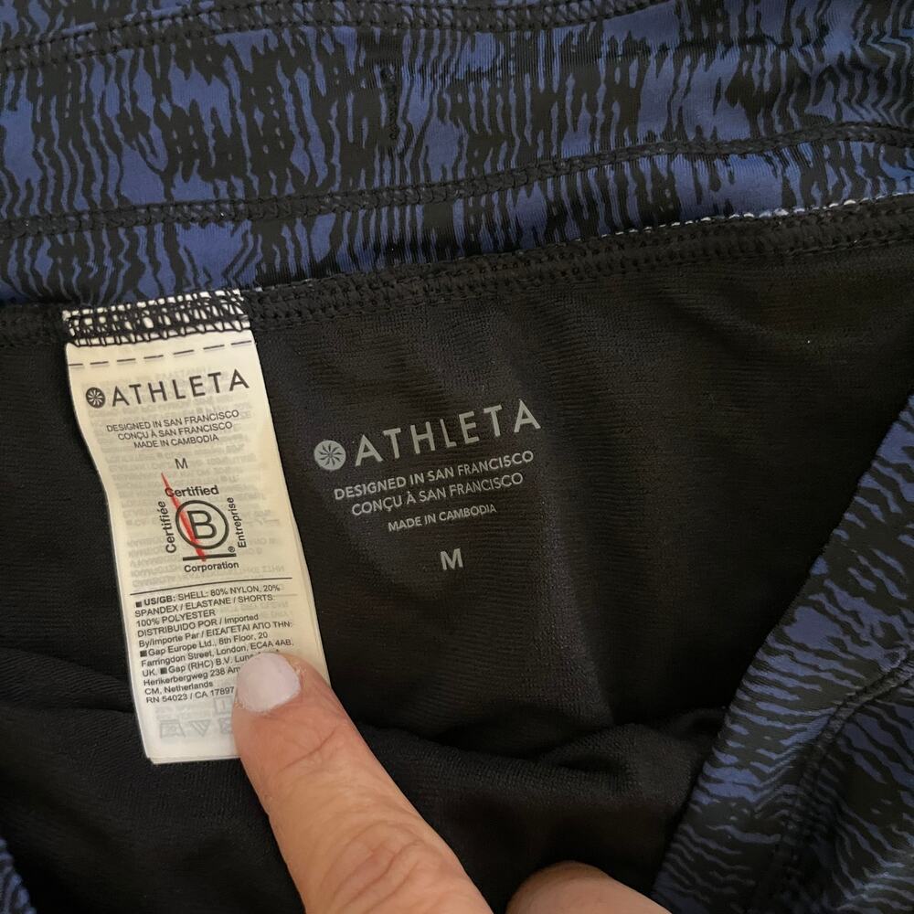 Athleta Surge Swim Short Geo Print Athleisure Women Navy Medium - Picture 6 of 10